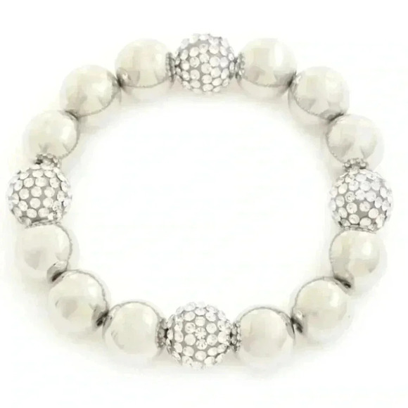 Jewelry - RHINESTONE AND RHODIUM STRETCH BRACELET